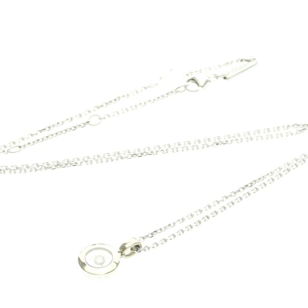 Chopard Happy Diamonds Round Pendant 18K White Gold With 1 Floating Diamond